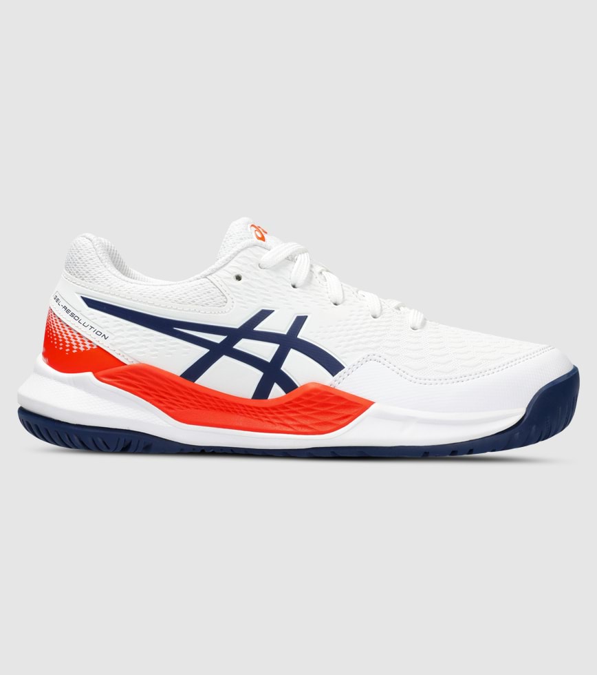 ASICS GEL RESOLUTION 9 GS KIDS TENNIS SHOES WHITE BLUE EXPANSE The Athlete s Foot