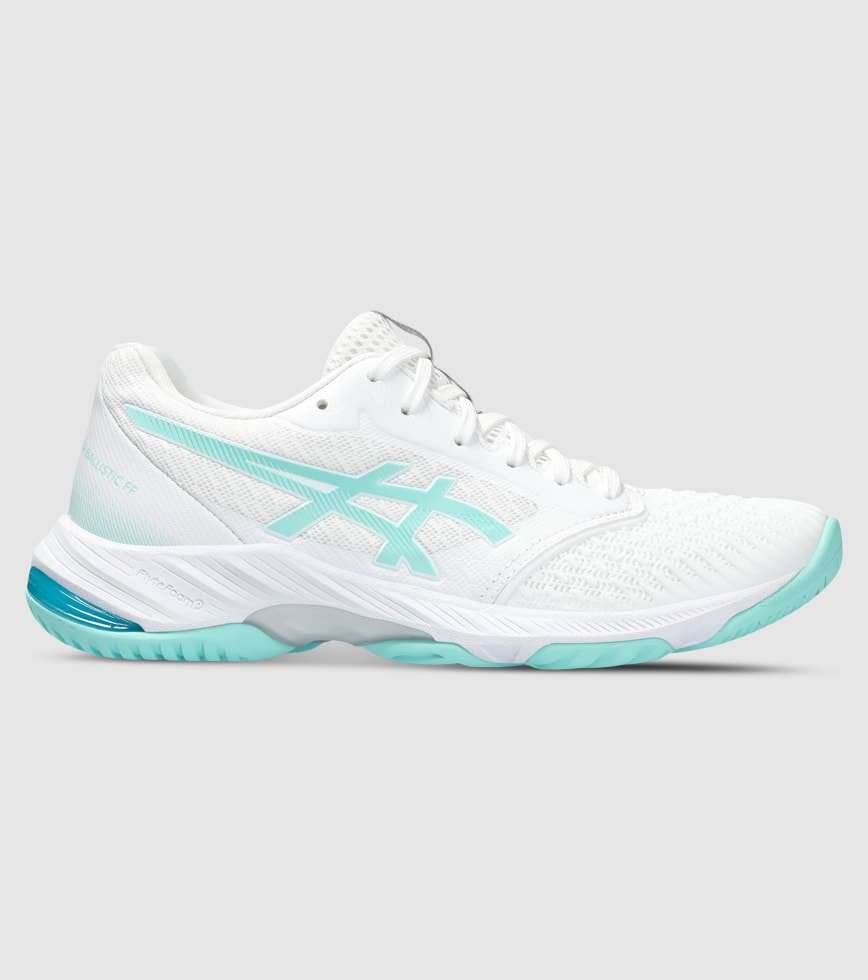 ASICS NETBURNER BALLISTIC FF 3 WOMENS NETBALL SHOES WHITE ILLUMINATE MINT The Athlete s Foot