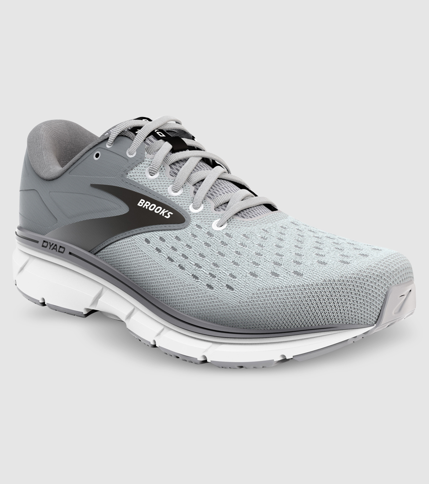 BROOKS DYAD 11 4E MENS GREY BLACK WHITE The Athlete s Foot
