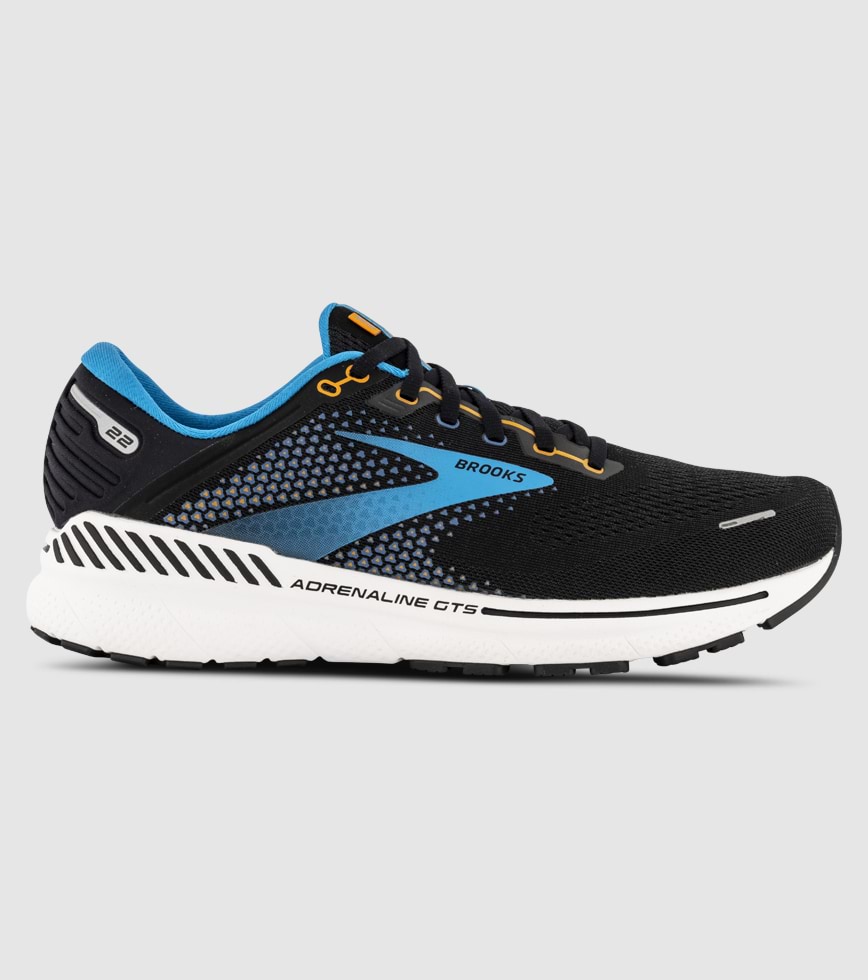 BROOKS ADRENALINE GTS 22 MENS BLACK BLUE ORANGE The Athlete s Foot