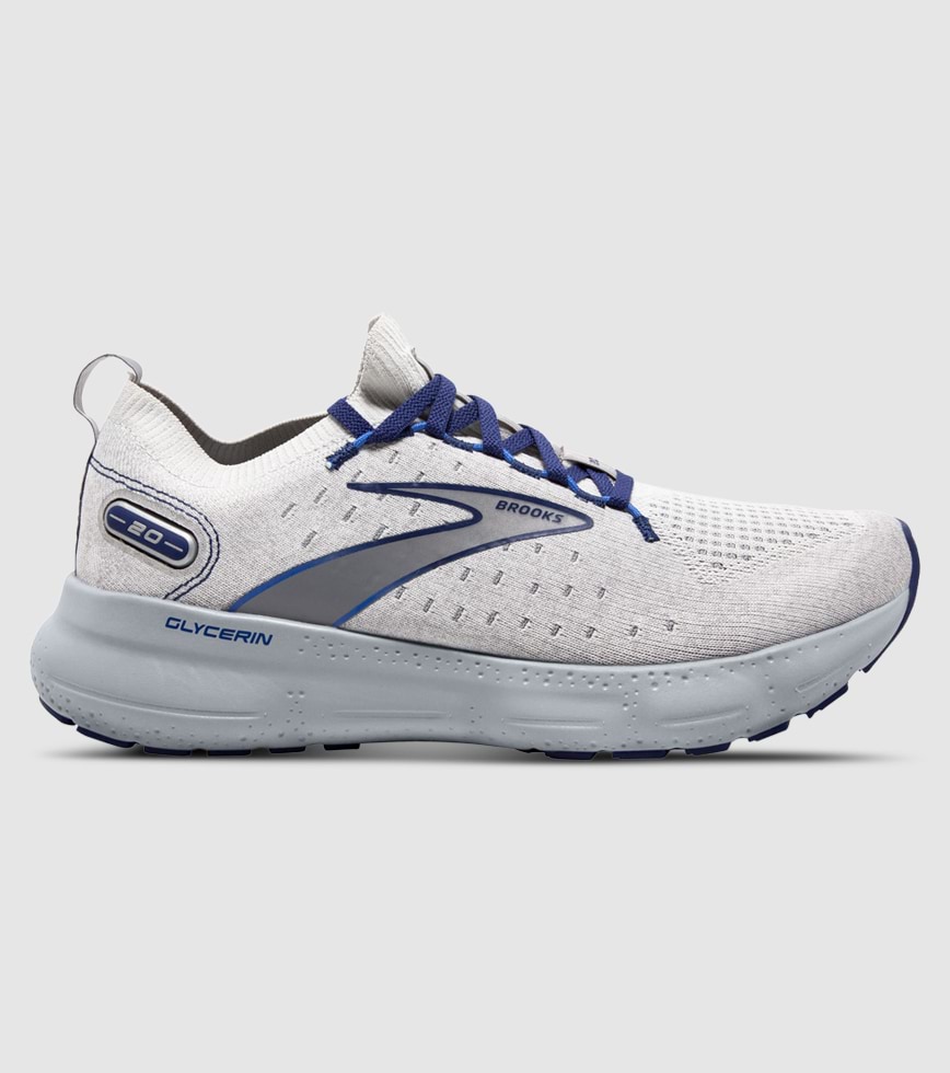 BROOKS GLYCERIN STEALTHFIT 20 MENS OYSTER ALLOY BLUE DEPTHS The Athlete s Foot