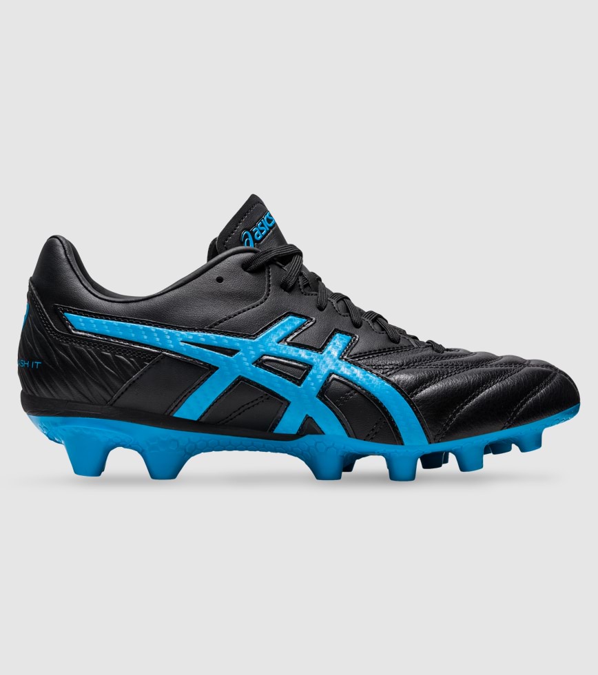 Blue asics football boots top