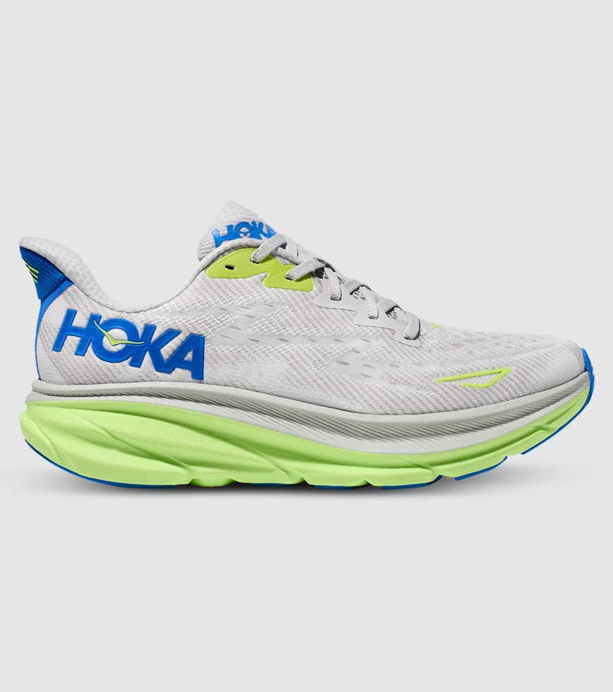 HOKA CLIFTON 9 2E WIDE MENS STARDUST ELECTRIC COBALT The Athlete s Foot