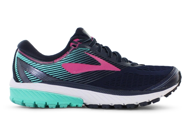 BROOKS GHOST 10 WOMENS NAVY PINK TEAL GREEN Blue Womens Cushion Running Shoes