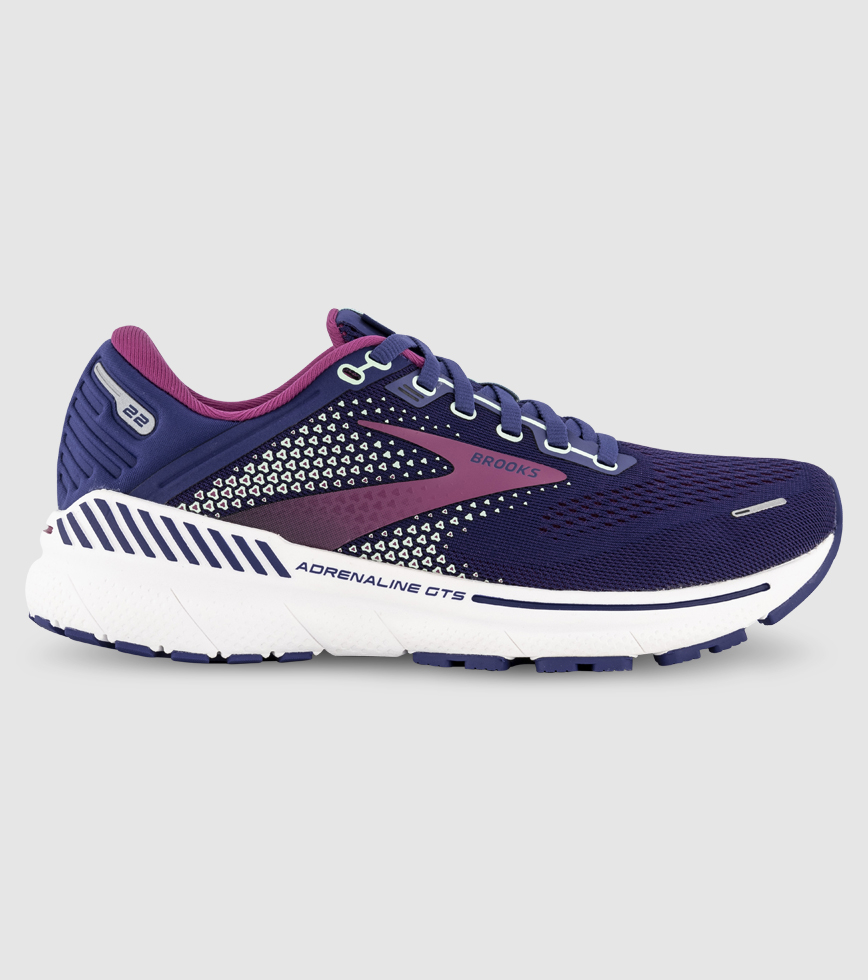 BROOKS ADRENALINE GTS 22 WOMENS NAVY YUCCA PINK The Athlete s Foot