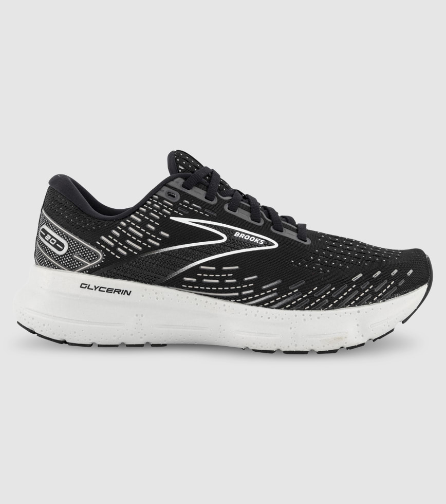 BROOKS GLYCERIN 20 D WOMENS BLACK WHITE ALLOY The Athlete s Foot
