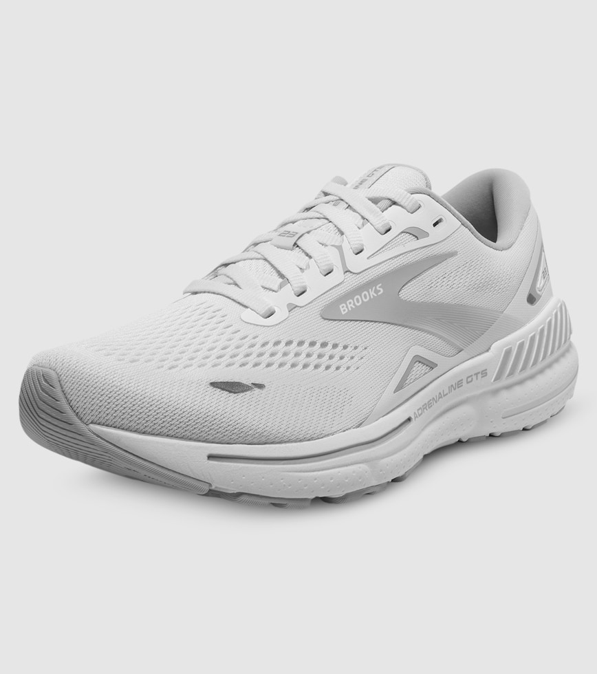 BROOKS ADRENALINE GTS 23 WOMENS WHITE OYSTER SILVER The Athlete s Foot