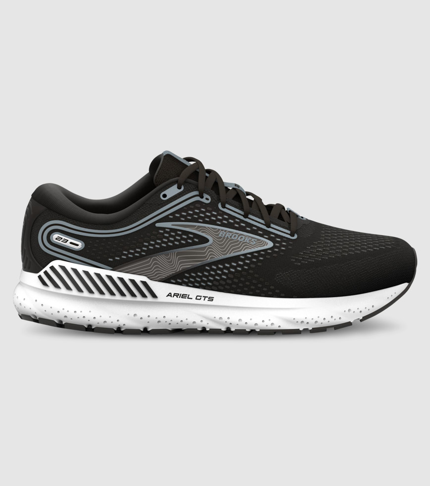 BROOKS ARIEL GTS 23 D WIDE WOMENS BLACK GREY WHITE The Athlete s Foot