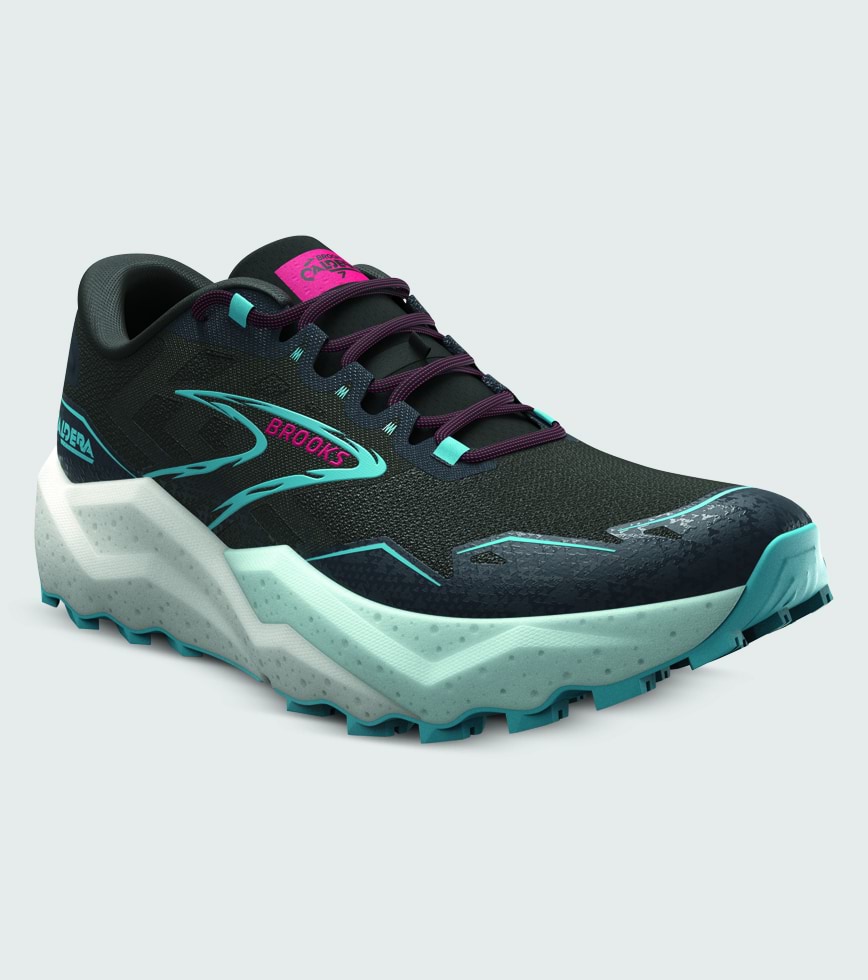BROOKS CALDERA 7 WOMENS BLACK EBONY BLUEFISH The Athlete s Foot