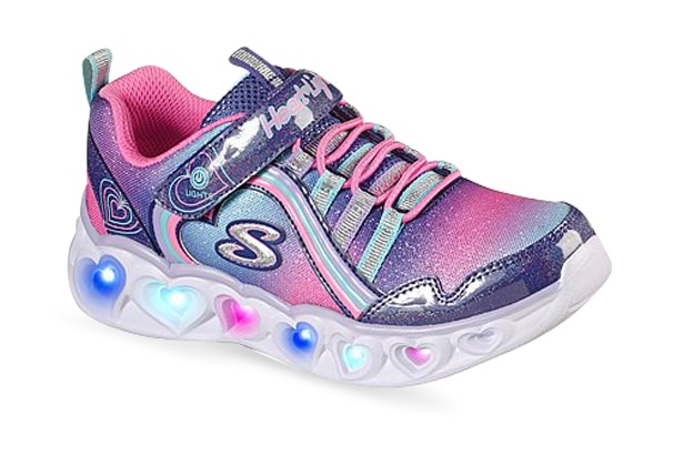 SKECHERS HEART LIGHTS RAINBOW LUX PS KIDS NAVY MULTI The Athlete s Foot