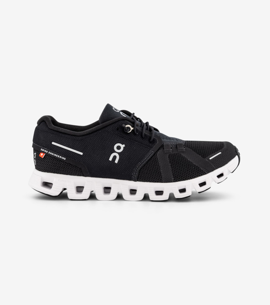 ON CLOUD 5 WOMENS BLACK WHITE The Athlete s Foot