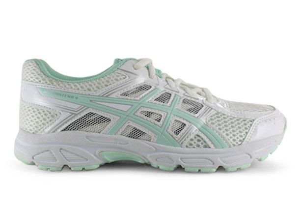 ASICS GEL CONTEND 4 GS KIDS WHITE BAY SILVER White Grade School Senior Girls Running Shoes