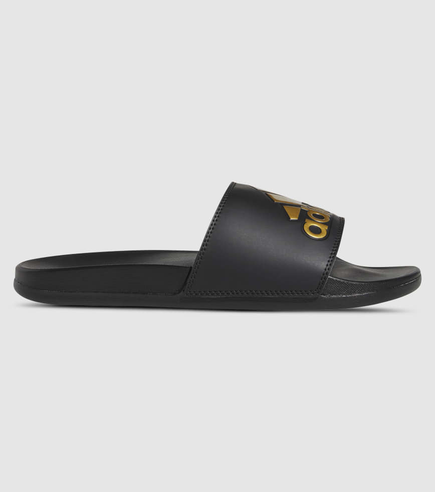 ADIDAS ADILETTE COMFORT MENS CORE BLACK GOLD MET. CORE BLACK The Athlete s Foot