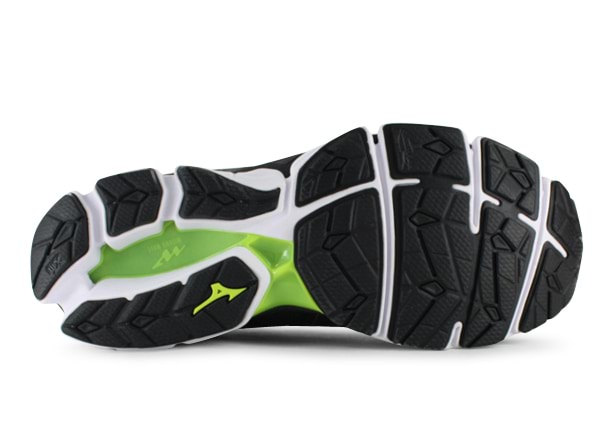 MIZUNO WAVE SKY 2 MENS BLACK SAFETY YELLOW Green Mens Cushion Running Shoes