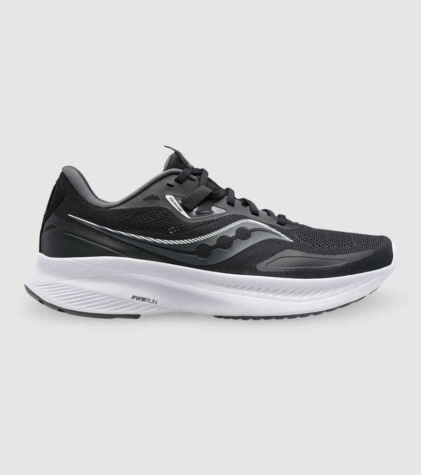 SAUCONY GUIDE 15 D WOMENS BLACK WHITE The Athlete s Foot