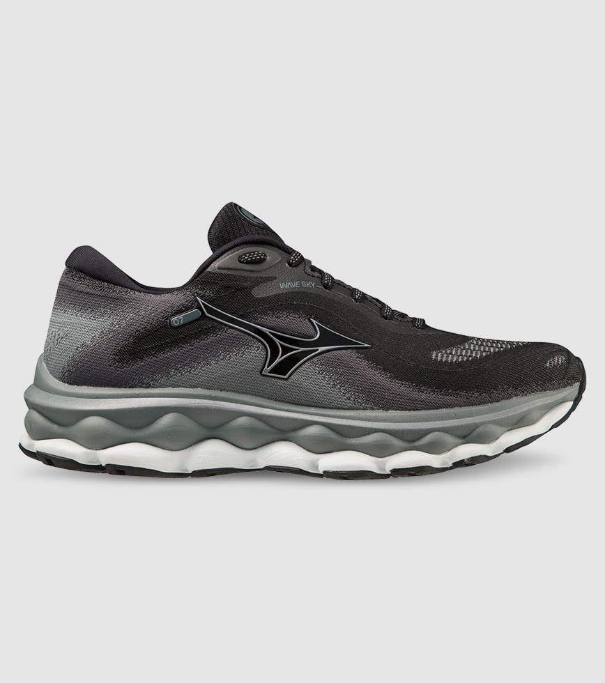 MIZUNO WAVE SKY 7 (D WIDE) WOMENS BLACK SILVERSTAR STORMY WEATHER | The  Athlete's Foot