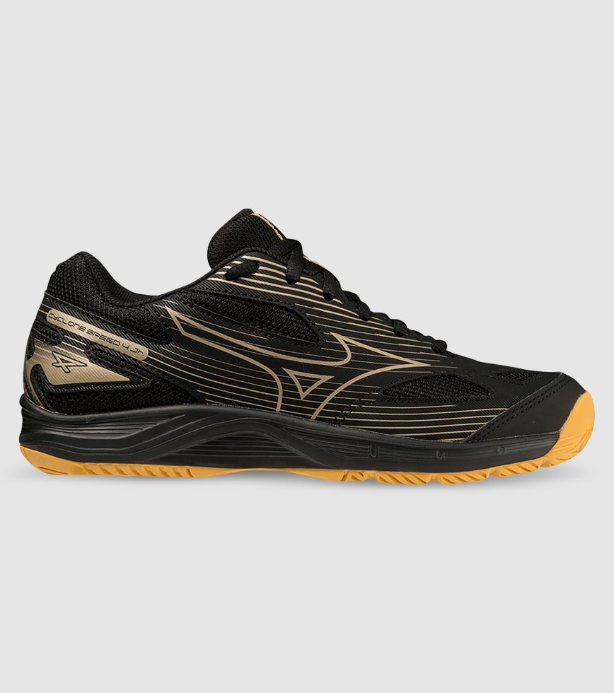 MIZUNO CYCLONE SPEED 4 GS BLACK GOLD EBONY The Athlete s Foot