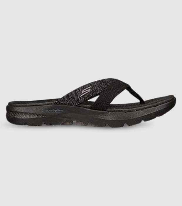 SKECHERS GO WALK 6 SANDAL POISE WOMENS BLACK GREY The Athlete s Foot