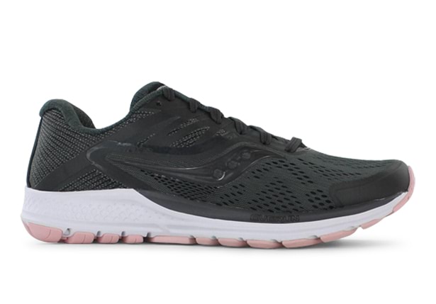 SAUCONY RIDE 10 WOMENS GUNMETAL PINK Grey Womens Cushion Running