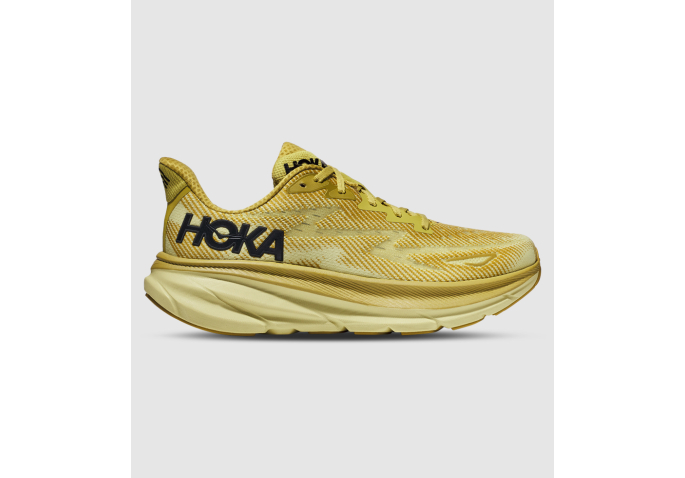 HOKA ONE ONE CLIFTON 9 MENS GOLDEN LICHEN CELERY ROOT | The Athlete's Foot