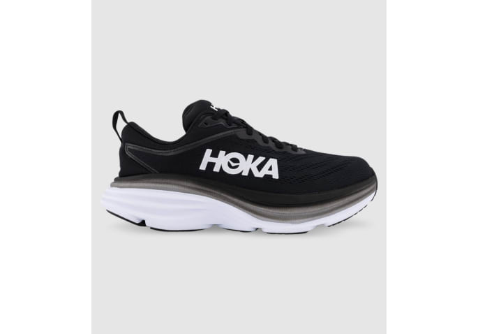 HOKA BONDI 8 (D) WOMENS BLACK WHITE | The Athlete's Foot