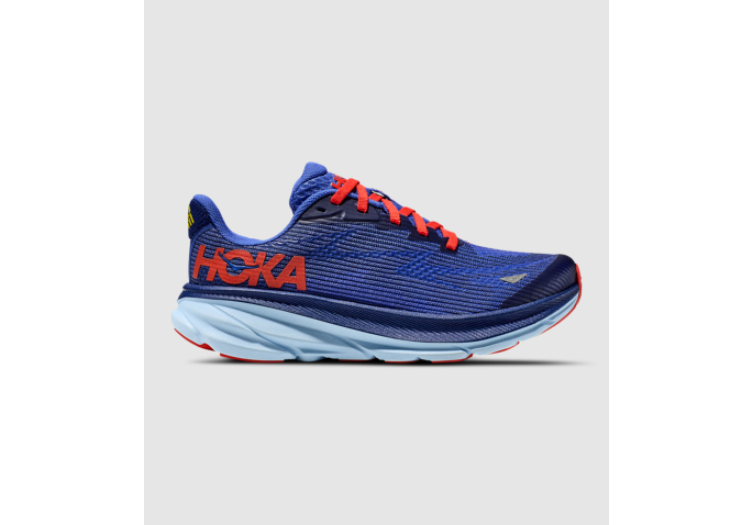 HOKA CLIFTON 9 KIDS BELLWETHER BLUE DAZZLING BLUE | The Athlete's Foot
