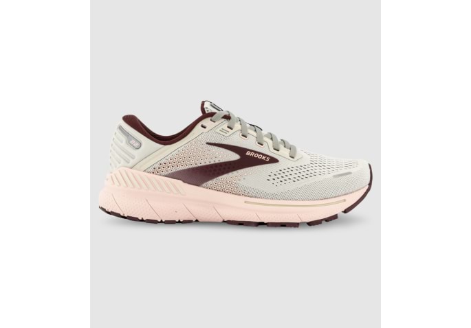 BROOKS ADRENALINE GTS 22 WOMENS GREY ROSE PINK | The Athlete's Foot