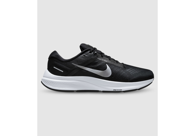NIKE AIR ZOOM STRUCTURE 24 MENS BLACK METALLIC SILVER OFF NOIR | The ...