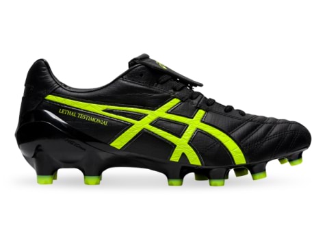 Black and yellow asics football boots discount