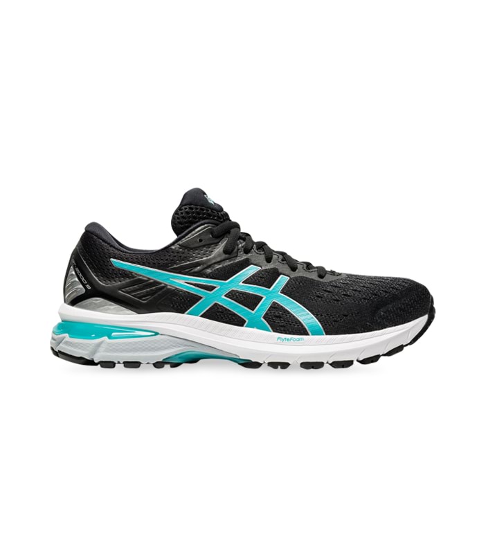 ASICS GT-2000 9 (D) WOMENS BLACK TECHNO CYAN