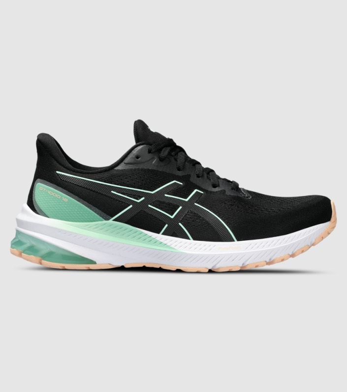 ASICS GT-1000 12 (D WIDE) WOMENS BLACK MINT TINT | The Athlete's Foot
