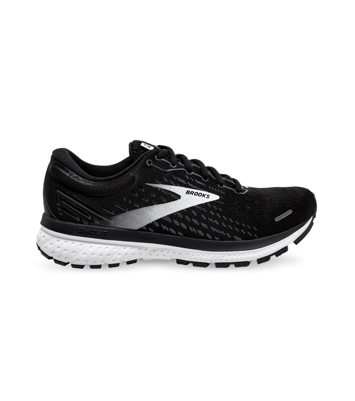 BROOKS GHOST 13 WOMENS BLACK WHITE | The Athlete's Foot