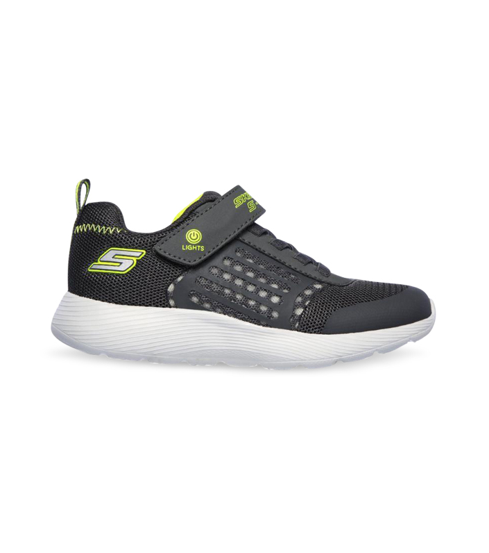 SKECHERS DYNA LIGHTS (PS) KIDS CHARCOAL YELLOW
