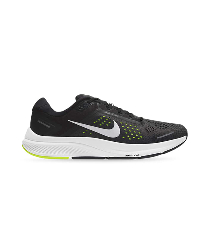 NIKE AIR ZOOM STRUCTURE 23 MENS BLACK METALLIC SILVER VOLT ANTHRACITE