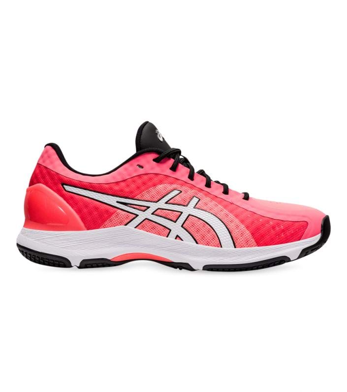 asics gel netburner super ff flash coral netball trainers