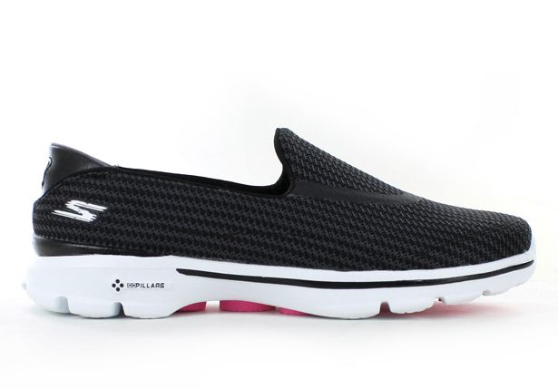skechers go walk black and white