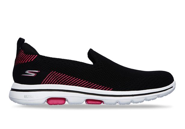 skechers go walk black and pink