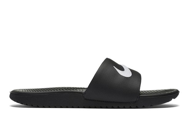 NIKE KAWA SLIDE KIDS BLACK WHITE 