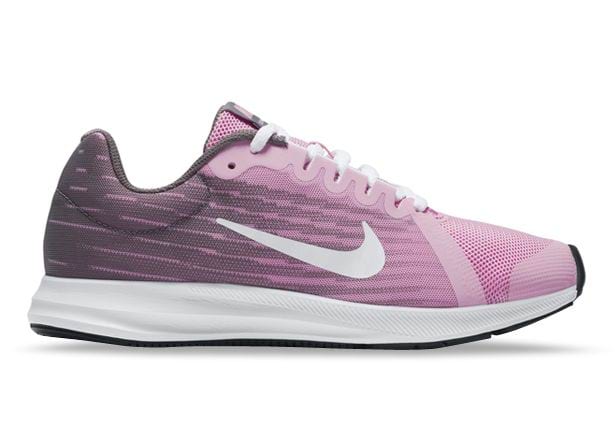 NIKE DOWNSHIFTER 8 (GS) KIDS PINK RISE WHITE-GUNSMOKE-BLACK | Pink  Grade-School \u0026 Senior Girls Running Shoes