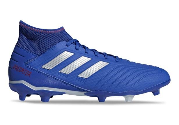 ADIDAS PREDATOR 19.3 FG MENS BLUE SILVER METALLIC. ACTION RED | Blue Mens  Moulded Football Boots