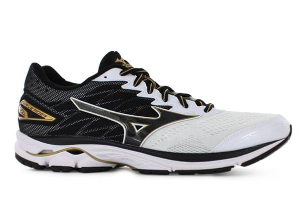 MIZUNO WAVE RIDER 20 MENS WHITE BLACK 