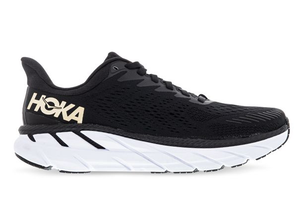 HOKA ONE ONE CLIFTON 7 WOMENS BLACK BRONZE | The Athlete's Foot