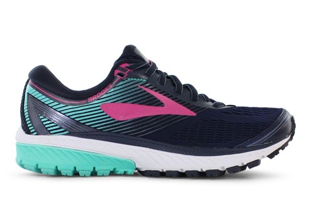 BROOKS GHOST 10 WOMENS NAVY PINK TEAL 