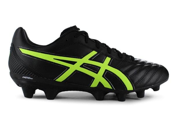green and black asics football boots