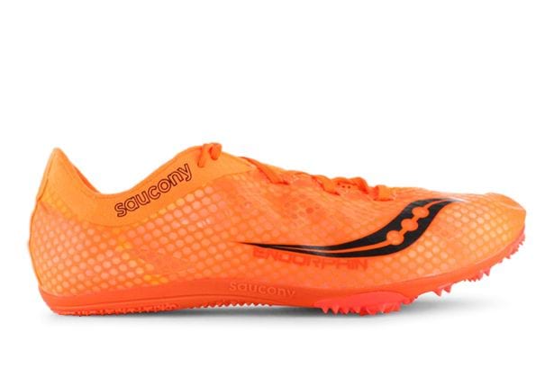 orange track shoes