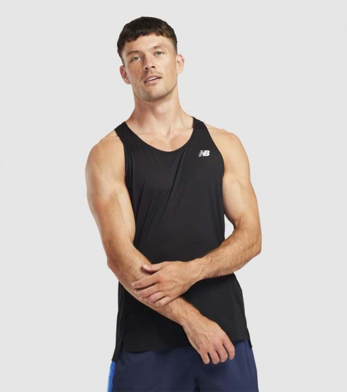NEW BALANCE ACCELERATE SINGLET MENS BLACK | The Athlete's Foot
