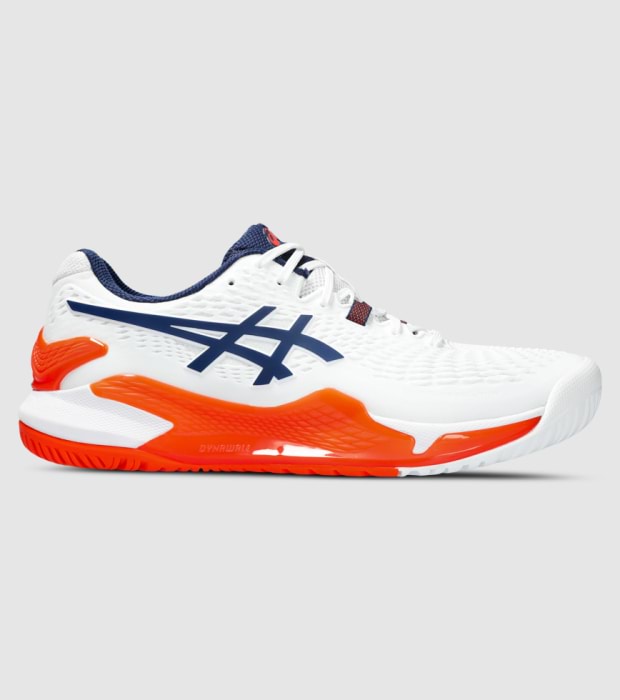 ASICS GEL RESOLUTION 9 MENS TENNIS SHOES WHITE BLUE EXPANSE The Athlete s Foot