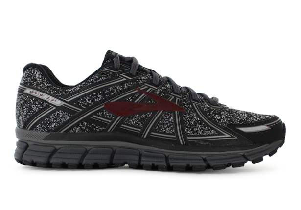 BROOKS ADRENALINE GTS 17 MENS PORT CHARCOAL BLACK Grey Mens Supportive Running Shoes