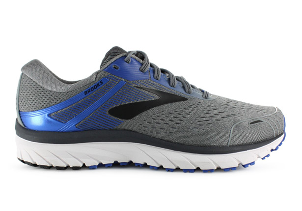 BROOKS ADRENALINE GTS 18 4E MENS GREY BLUE BLACK Grey Mens Supportive Running Shoes