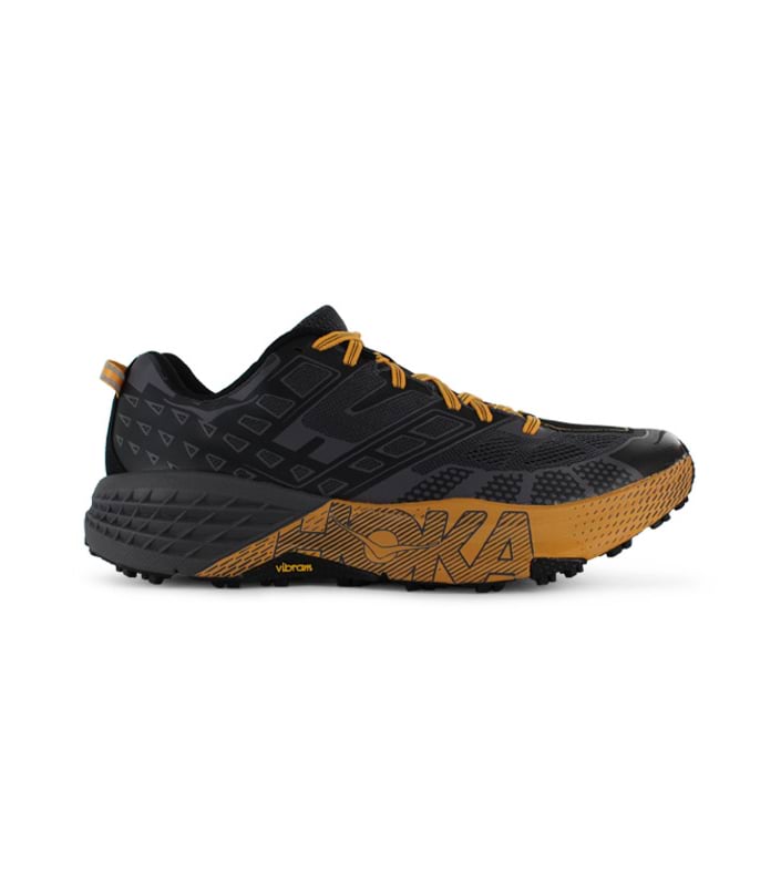 HOKA ONE ONE SPEEDGOAT 2 MENS BLACK KUMQUAT